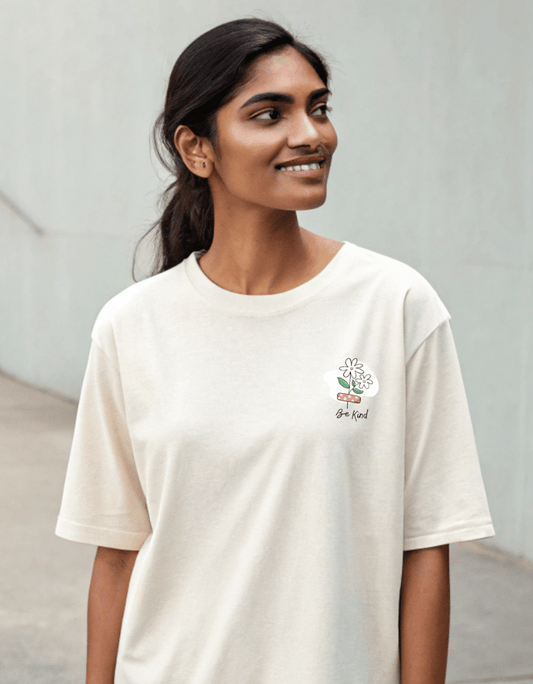 Women Heavy Drip Oversized T-Shirt "Be Kind" | 100% Cotton