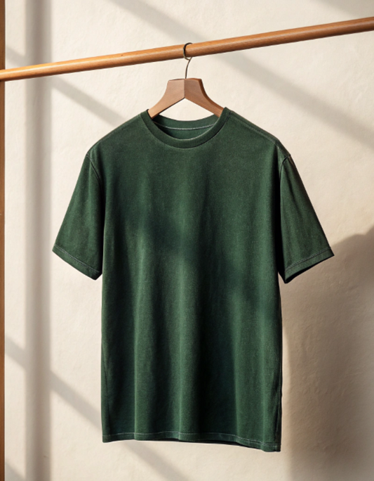 Men Acid Washed Oversized Fit T-Shirt - Green