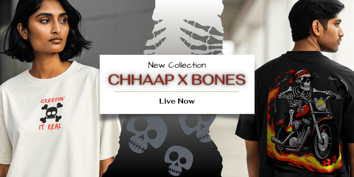 Chhaap X Bones | Oversized Fit Printed T Shirt