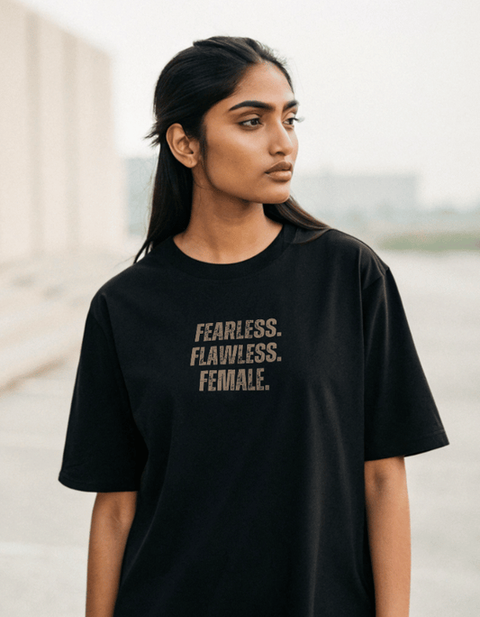 Women Lite Oversized T-Shirt "Fearless, Flawless, Female"