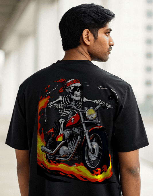 Men Heavy Drip Oversized T-Shirt "Ghost Rider"