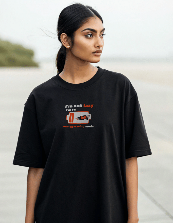Women Lite Oversized T-Shirt "I am not lazy"
