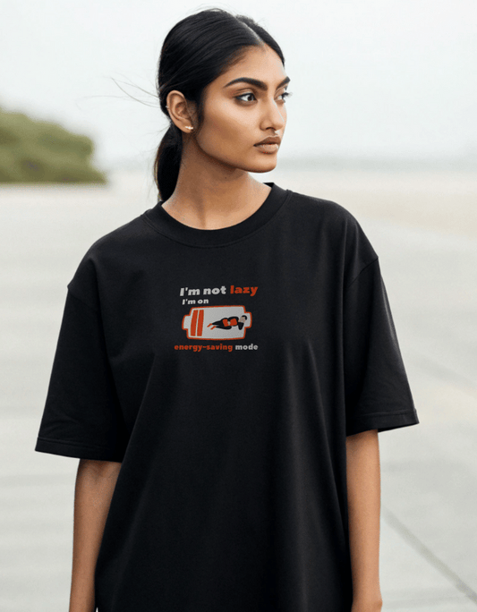 Women Lite Oversized T-Shirt "I am not lazy"