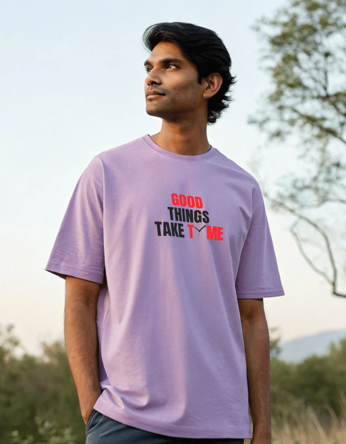 Men Lite Oversized T-Shirt "Good Things Take Time"