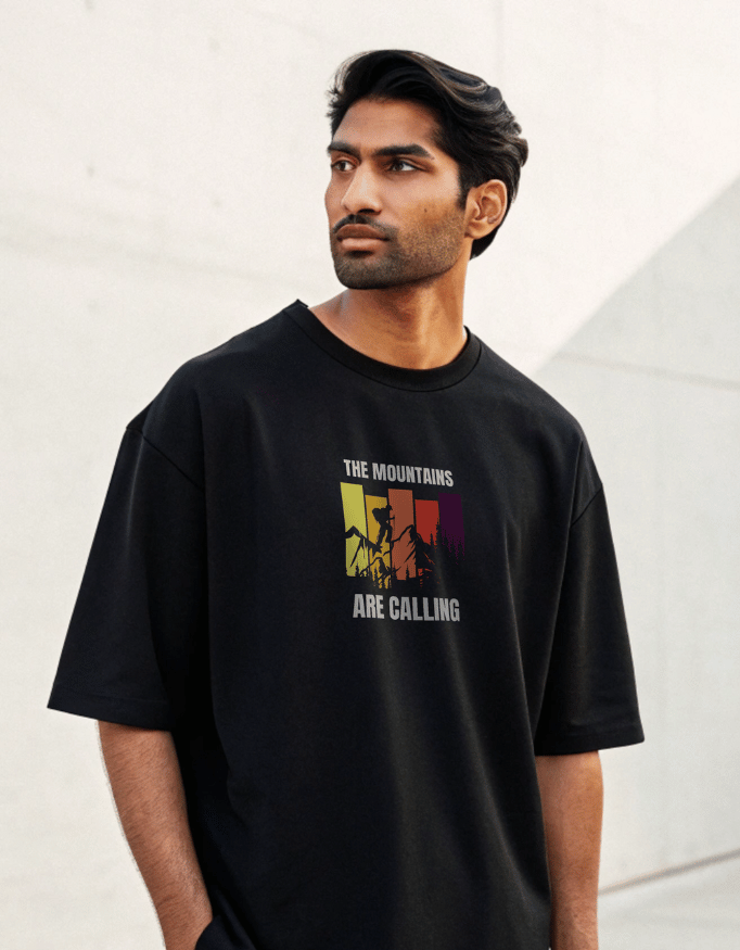 Men Lite Oversized T-Shirt "The Mountains are Calling"