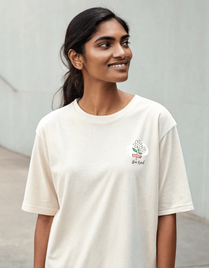 Women Heavy Drip Oversized T-Shirt "Be Kind" | 100% Cotton