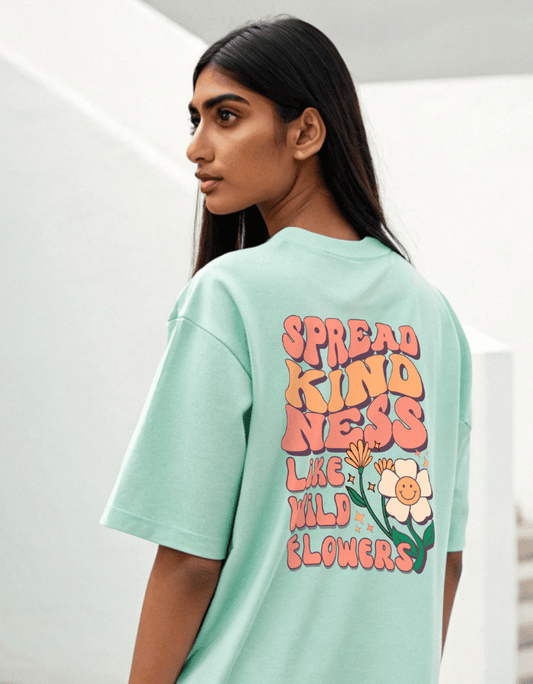 Women Heavy Drip Oversized T-Shirt "Be Kind" | 100% Cotton