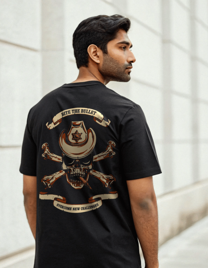 Men Heavy Drip Oversized  T-Shirt "Bite the Bullet"