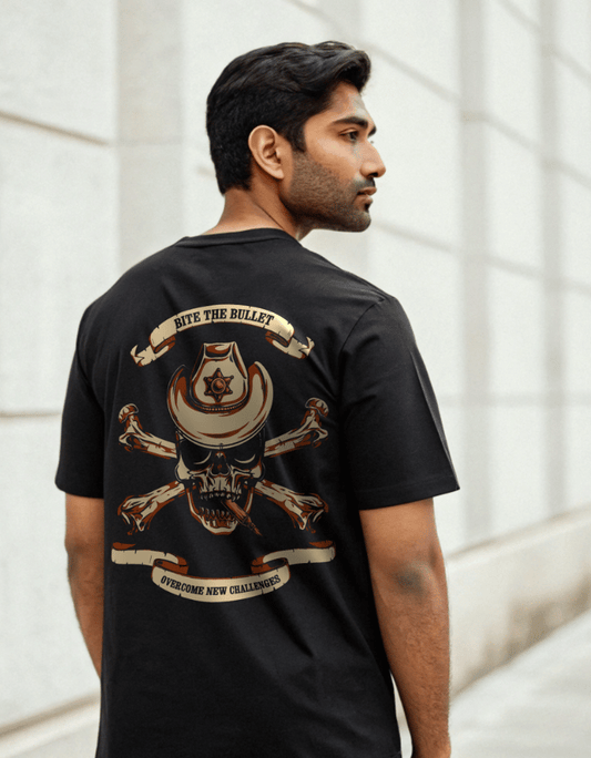 Men Heavy Drip Oversized  T-Shirt "Bite the Bullet"