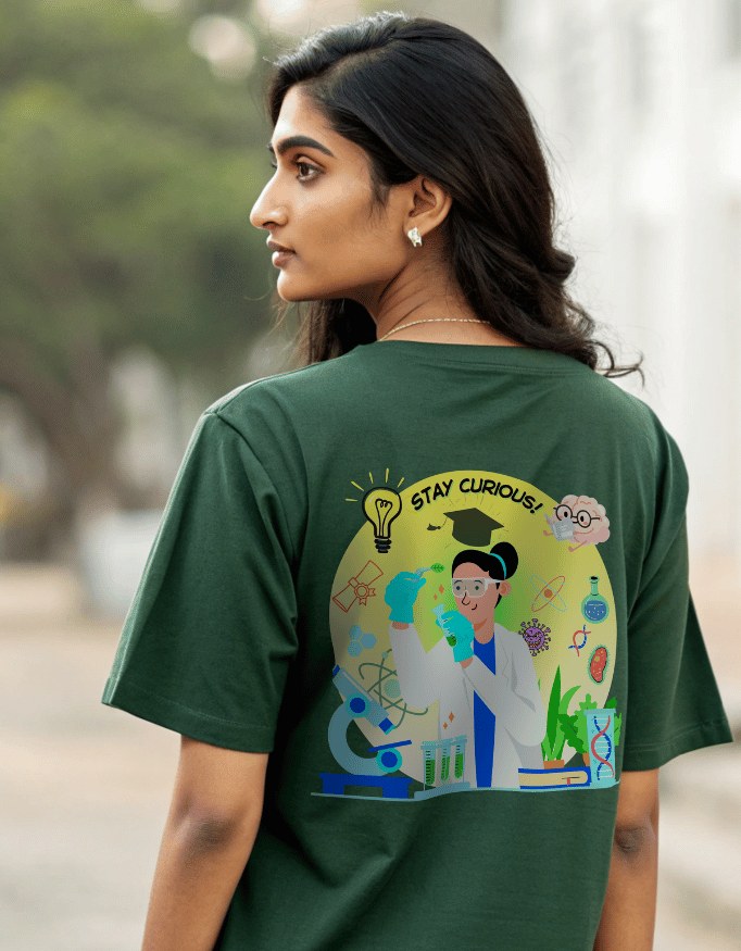 Women Heavy Drip Oversized T-Shirt "Stay Curious" | Chhaap Store