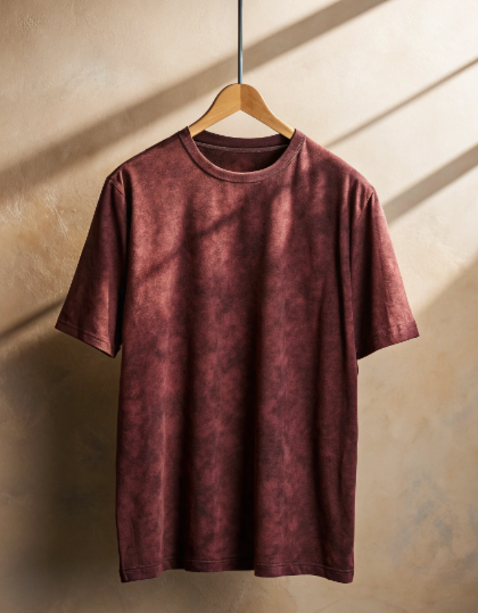 Men Acid Washed Oversized Tee - Maroon