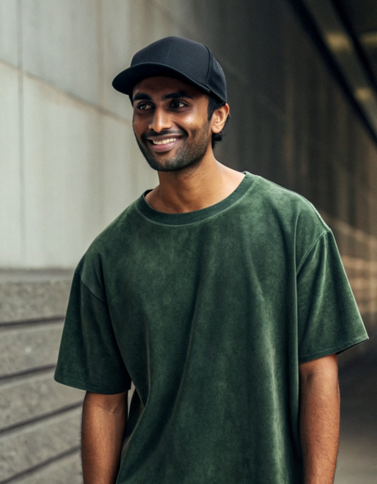 Men Acid Washed Oversized Fit T-Shirt - Green