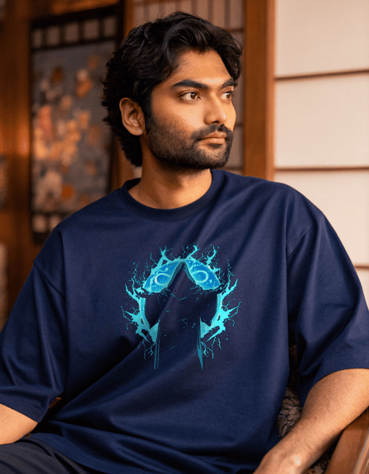 Heavy Drip Oversized T-Shirt "Blue Void"